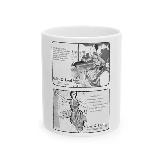 Galey & Lord, 1956 (Top) and 1959 (Bottom) - White Coffee Mug 11oz - Go Mug Yourself