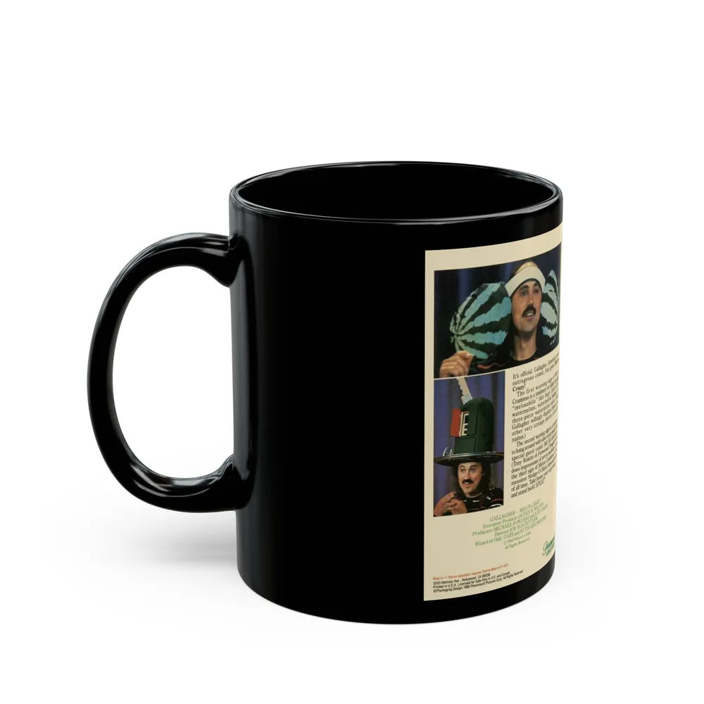 GALLAGER MELON CRAZY (VHS COVER) - Black Coffee Mug-Go Mug Yourself