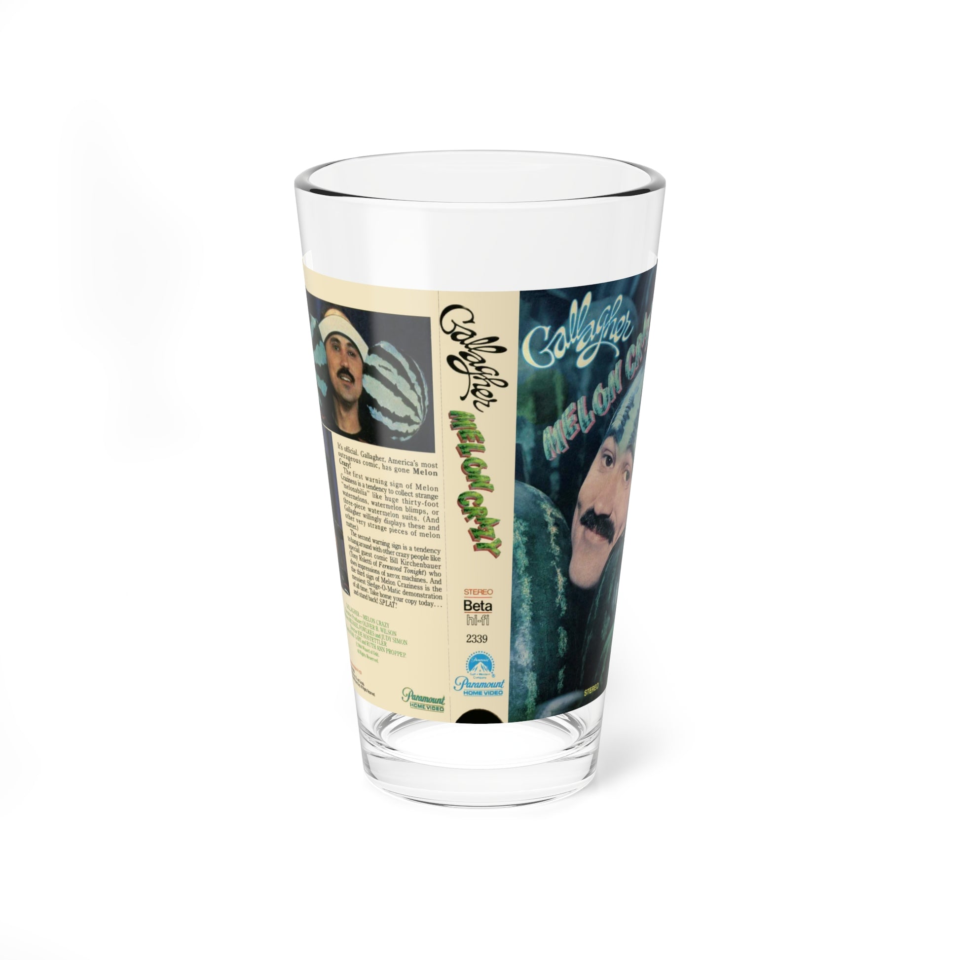 GALLAGER MELON CRAZY (VHS COVER) Pint Glass 16oz-16oz-Go Mug Yourself