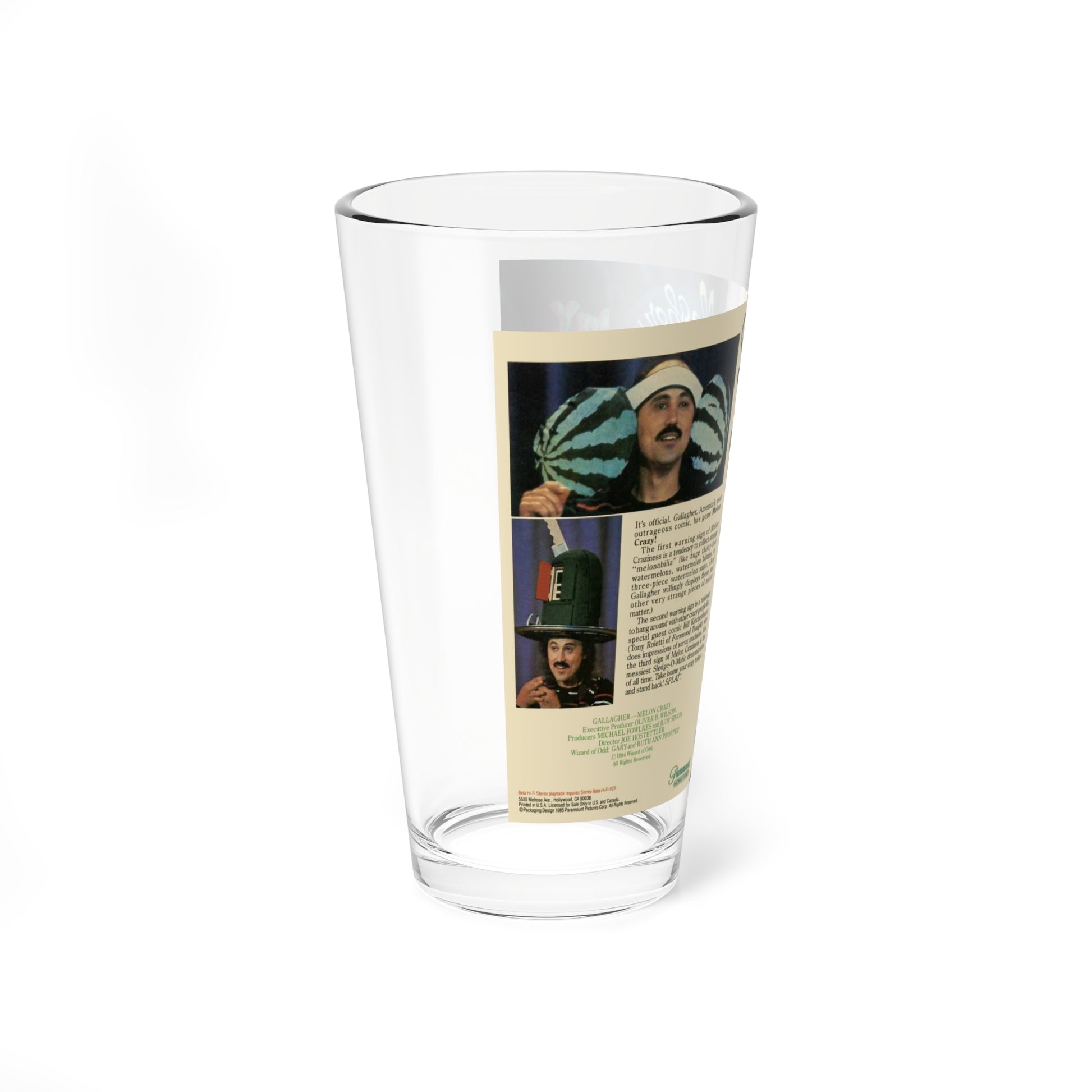 GALLAGER MELON CRAZY (VHS COVER) Pint Glass 16oz-Go Mug Yourself