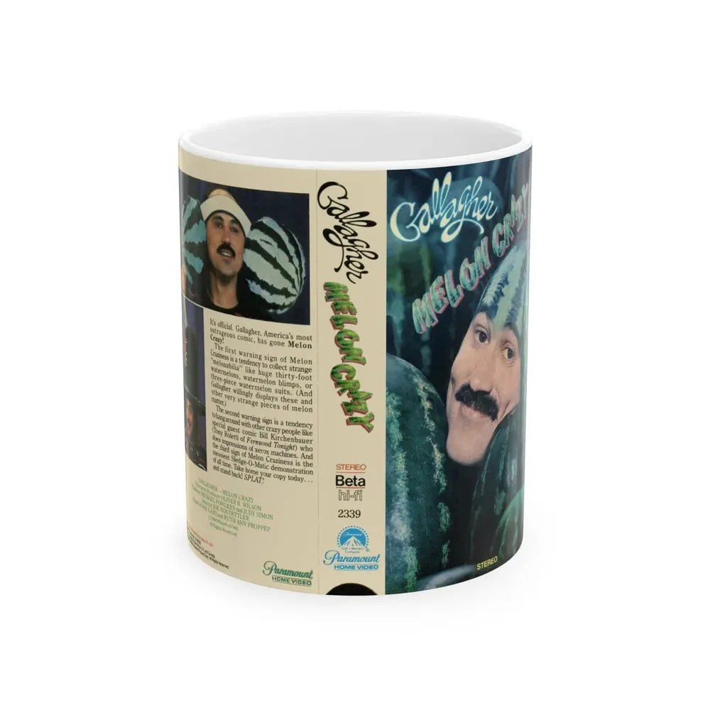GALLAGER MELON CRAZY (VHS COVER) - White Coffee Mug 11oz - Go Mug Yourself