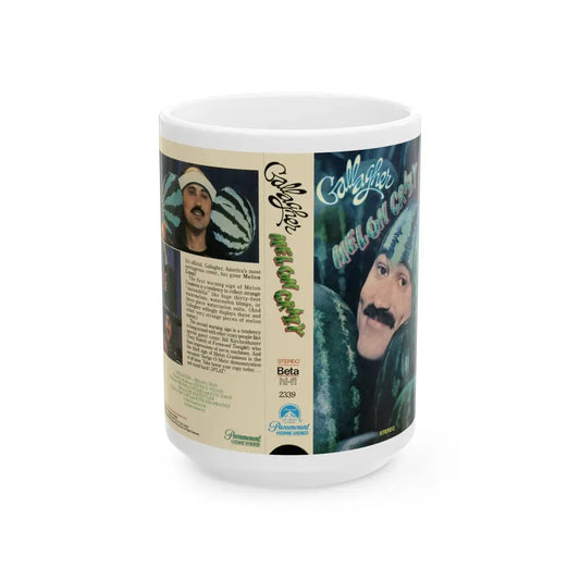 GALLAGER MELON CRAZY (VHS COVER) - White Coffee Mug 15oz - Go Mug Yourself