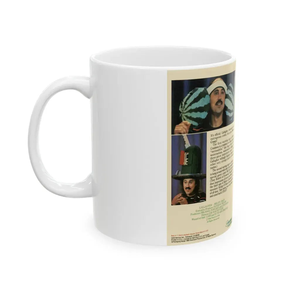 GALLAGER MELON CRAZY (VHS COVER) - White Coffee Mug - Go Mug Yourself