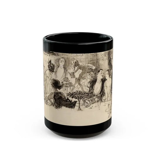 Gambling Night, Harpers Bazar illustration, 1923 - Black Coffee Mug 15oz - Go Mug Yourself