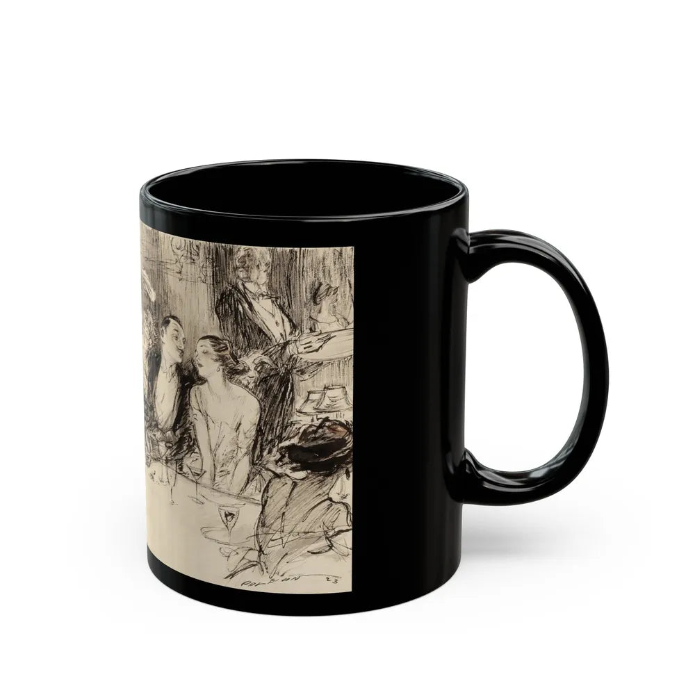 Gambling Night, Harpers Bazar illustration, 1923 - Black Coffee Mug-Go Mug Yourself