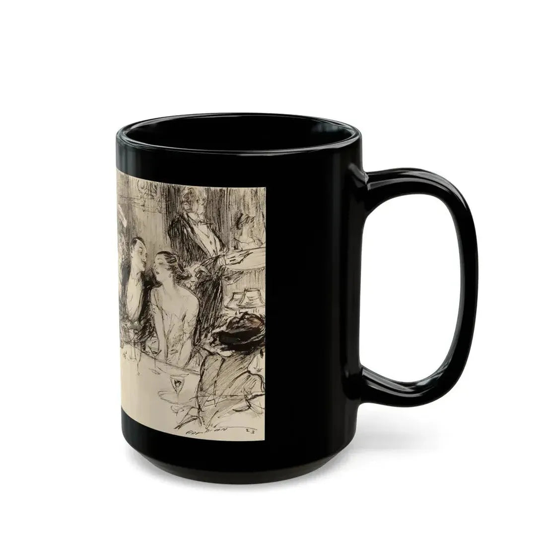 Gambling Night, Harpers Bazar illustration, 1923 - Black Coffee Mug - Go Mug Yourself
