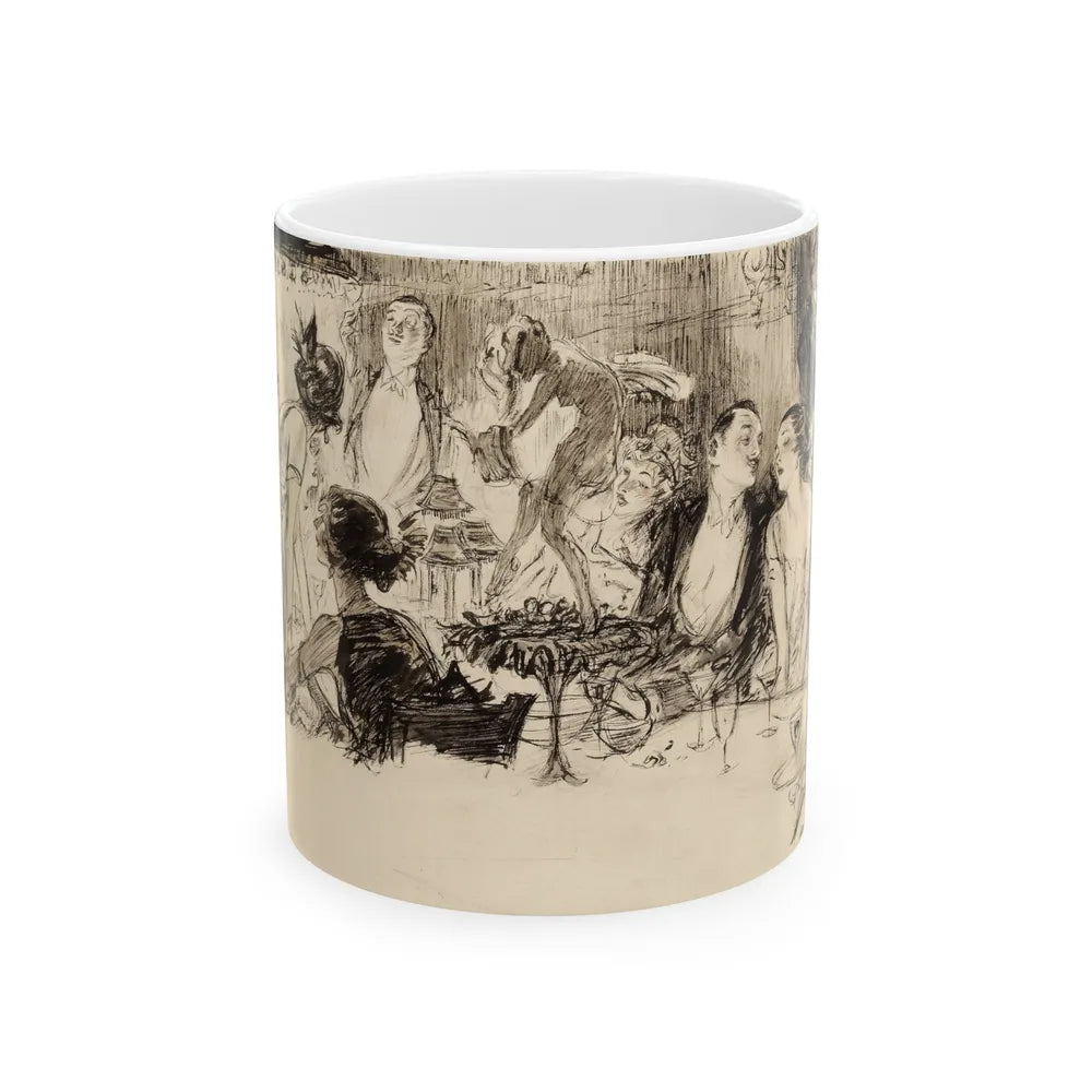 Gambling Night, Harpers Bazar illustration, 1923 - White Coffee Mug-11oz-Go Mug Yourself