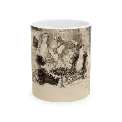 Gambling Night, Harpers Bazar illustration, 1923 - White Coffee Mug 11oz - Go Mug Yourself