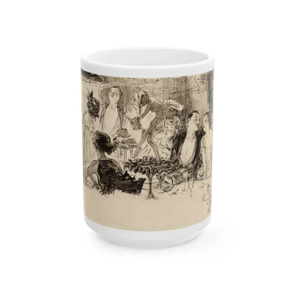 Gambling Night, Harpers Bazar illustration, 1923 - White Coffee Mug 15oz - Go Mug Yourself