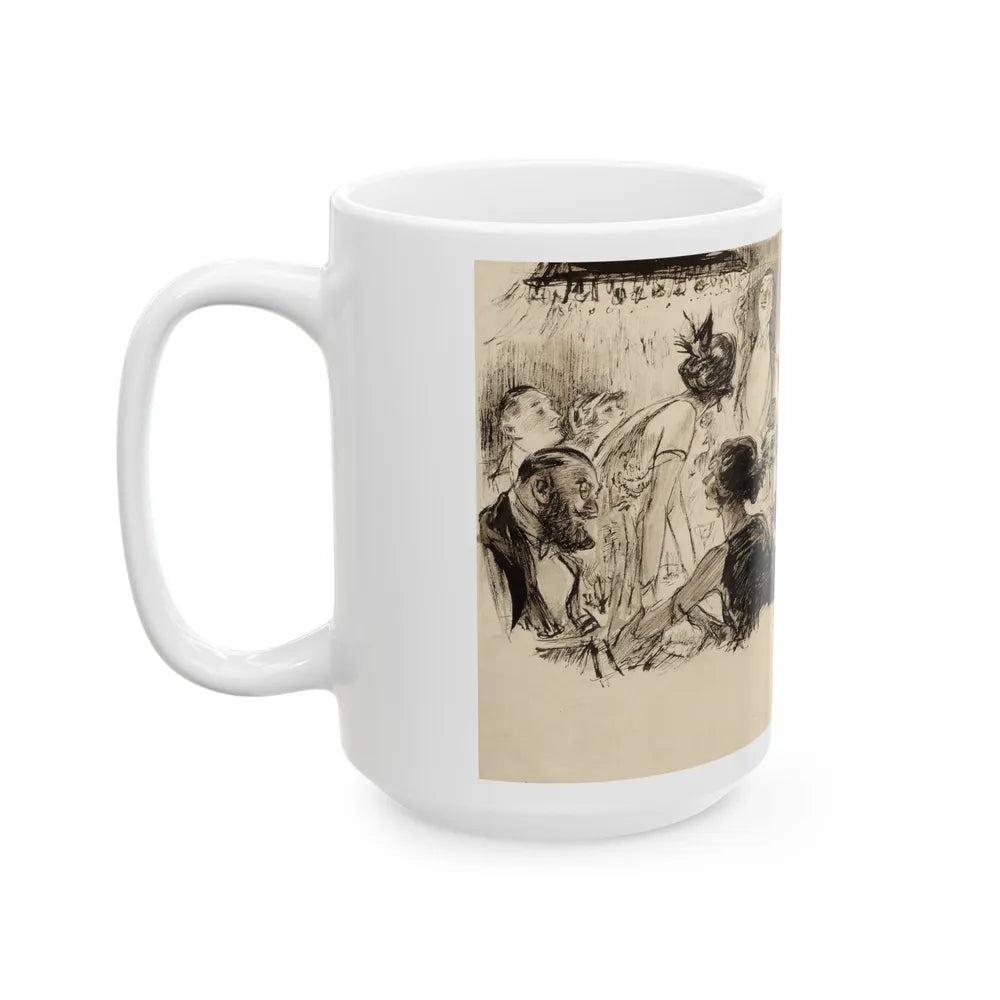 Gambling Night, Harpers Bazar illustration, 1923 - White Coffee Mug-Go Mug Yourself