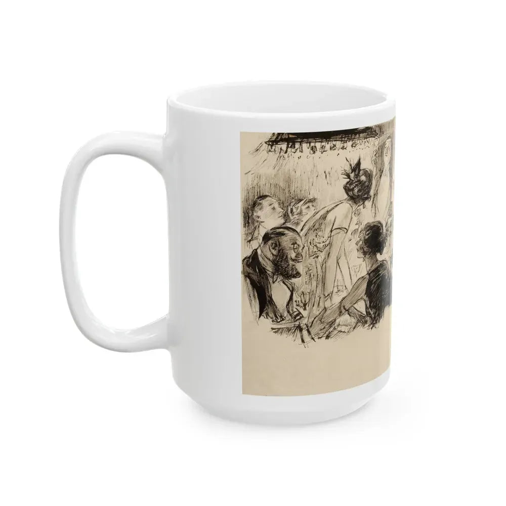 Gambling Night, Harpers Bazar illustration, 1923 - White Coffee Mug - Go Mug Yourself