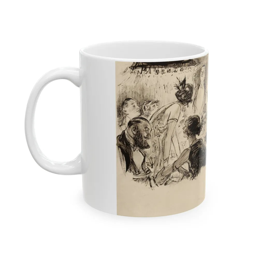 Gambling Night, Harpers Bazar illustration, 1923 - White Coffee Mug-Go Mug Yourself