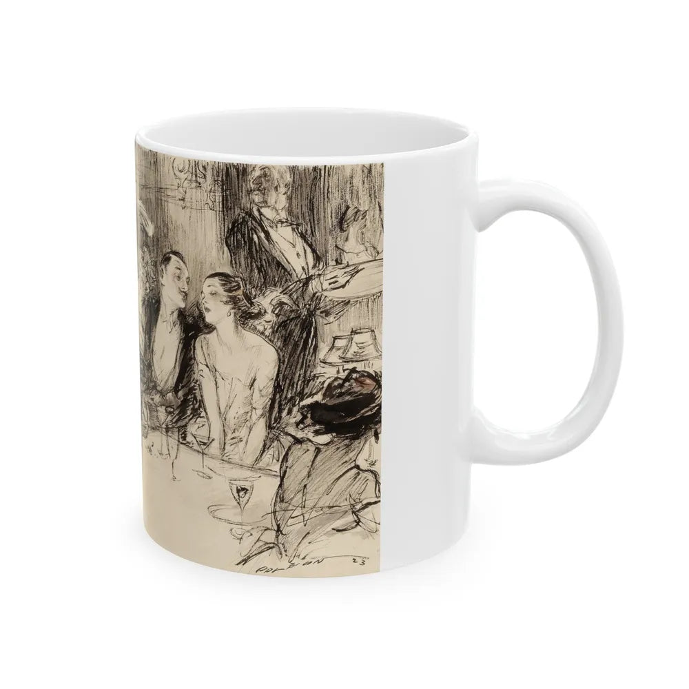 Gambling Night, Harpers Bazar illustration, 1923 - White Coffee Mug-Go Mug Yourself