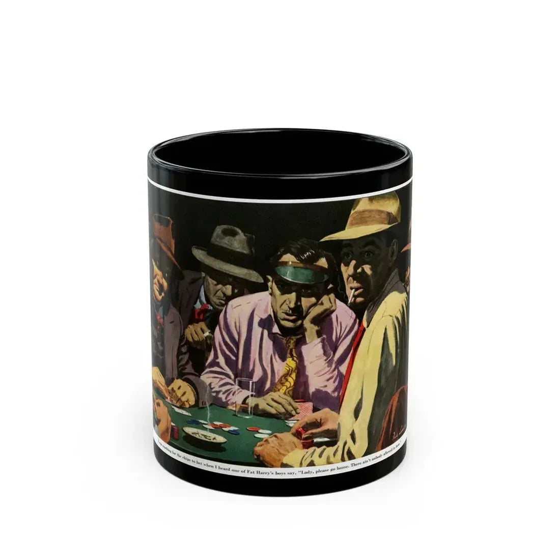 Gambling with Fat Harry's Boys, 1950 - Black Coffee Mug 11oz - Go Mug Yourself