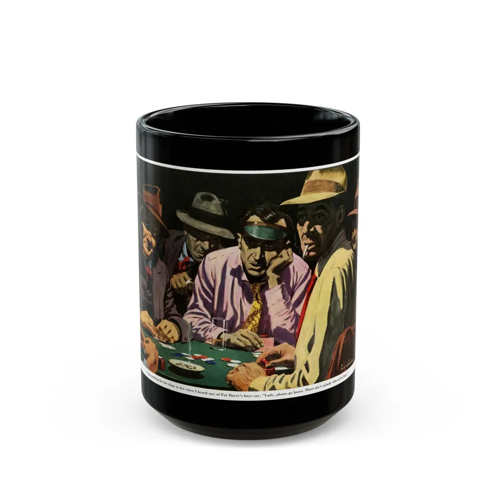 Gambling with Fat Harry's Boys, 1950 - Black Coffee Mug-15oz-Go Mug Yourself