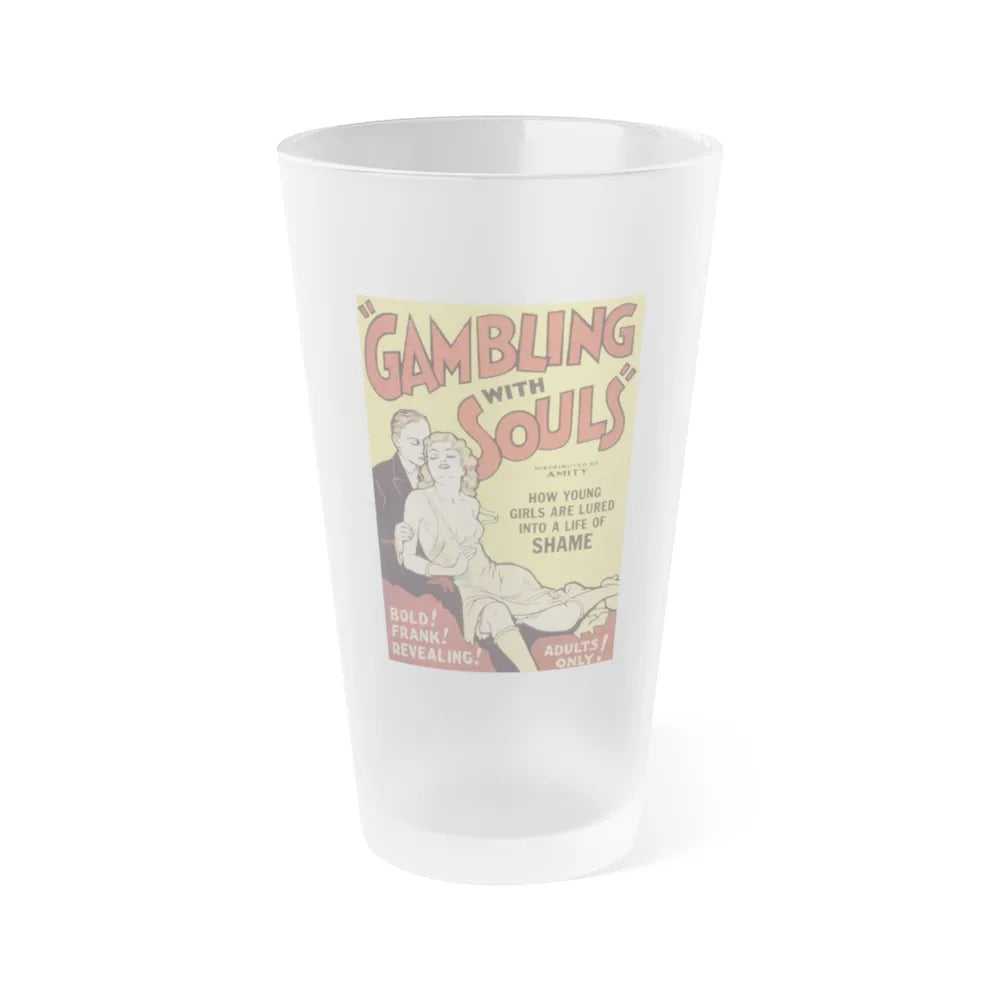 GAMBLING WITH SOULS 1936 Movie Poster - Frosted Pint Glass 16oz-16oz-Frosted-Go Mug Yourself