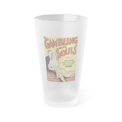 GAMBLING WITH SOULS 1936 Movie Poster - Frosted Pint Glass 16oz-16oz-Frosted-Go Mug Yourself