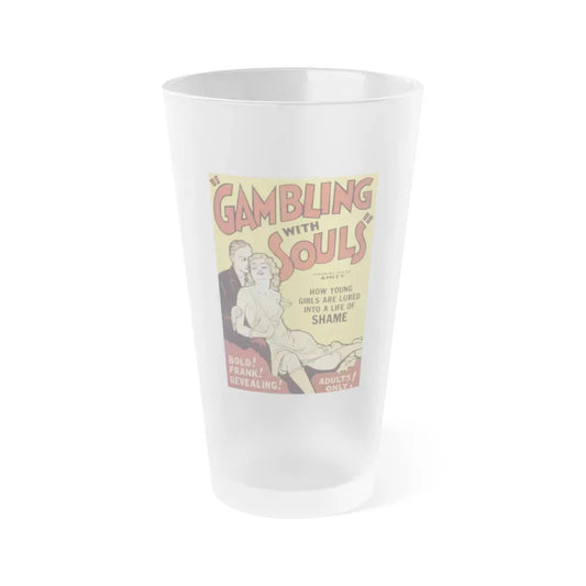 GAMBLING WITH SOULS 1936 Movie Poster - Frosted Pint Glass 16oz 16oz Frosted - Go Mug Yourself