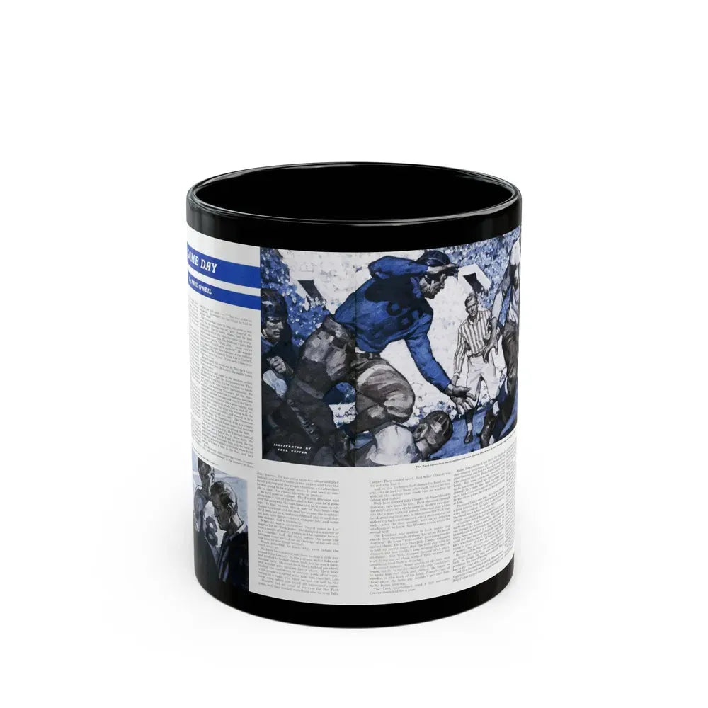 Game Day, Saturday Evening Post, December 9, 1939 - Black Coffee Mug 11oz - Go Mug Yourself