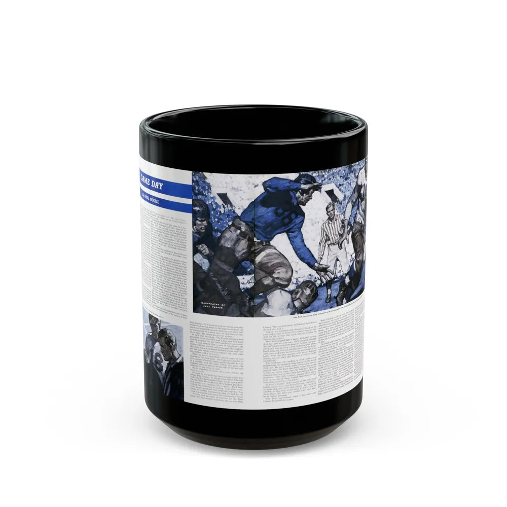 Game Day, Saturday Evening Post, December 9, 1939 - Black Coffee Mug-15oz-Go Mug Yourself