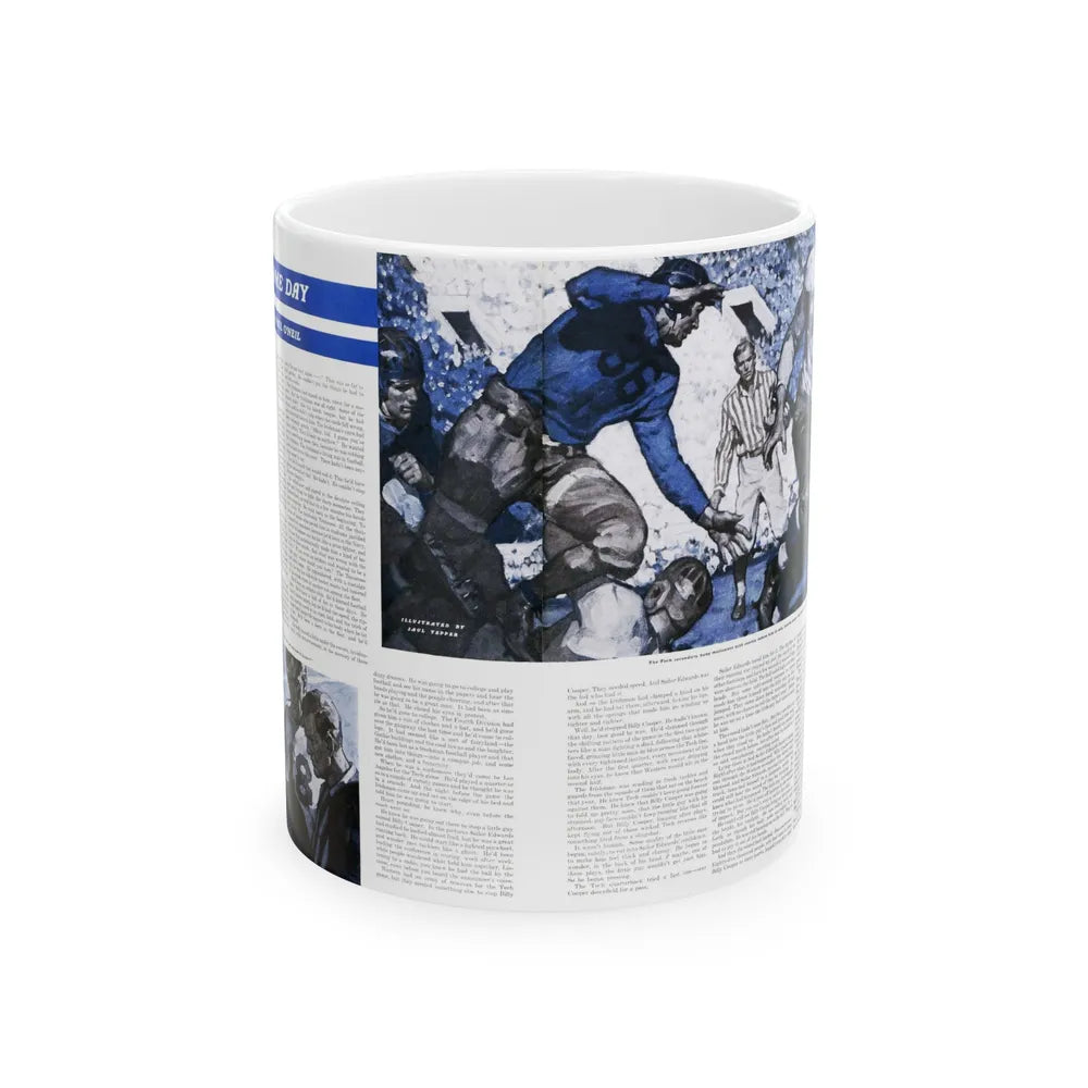 Game Day, Saturday Evening Post, December 9, 1939 - White Coffee Mug-11oz-Go Mug Yourself