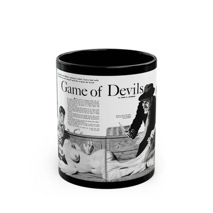 Game of Devils, Adam magazine, February 1961 - Black Coffee Mug 11oz - Go Mug Yourself