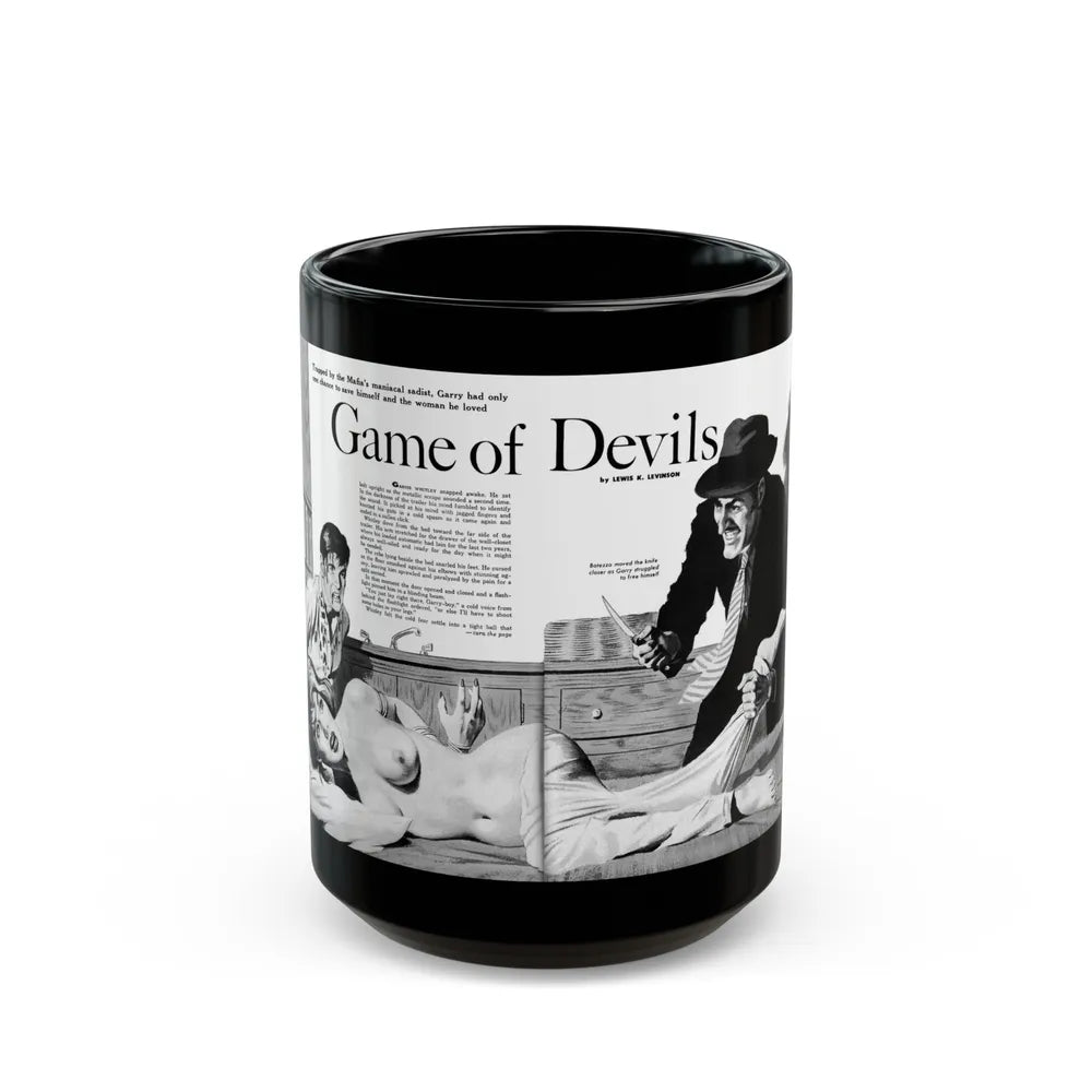 Game of Devils, Adam magazine, February 1961 - Black Coffee Mug-15oz-Go Mug Yourself