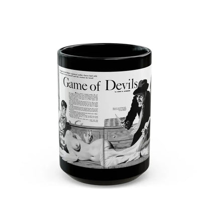 Game of Devils, Adam magazine, February 1961 - Black Coffee Mug - Go Mug Yourself