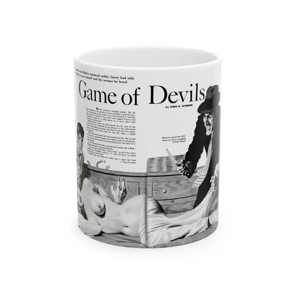 Game of Devils, Adam magazine, February 1961 - White Coffee Mug-11oz-Go Mug Yourself