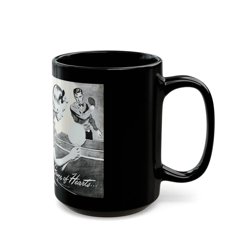 Game of Hearts, Miss America magazine, February 1946 - Black Coffee Mug-Go Mug Yourself