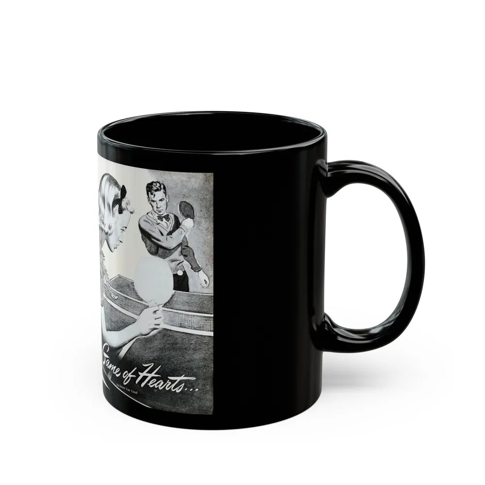 Game of Hearts, Miss America magazine, February 1946 - Black Coffee Mug-Go Mug Yourself