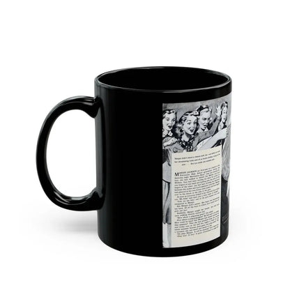 Game of Hearts, Miss America magazine, February 1946 - Black Coffee Mug - Go Mug Yourself