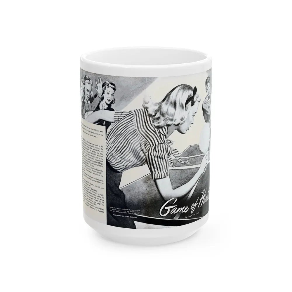 Game of Hearts, Miss America magazine, February 1946 - White Coffee Mug-15oz-Go Mug Yourself