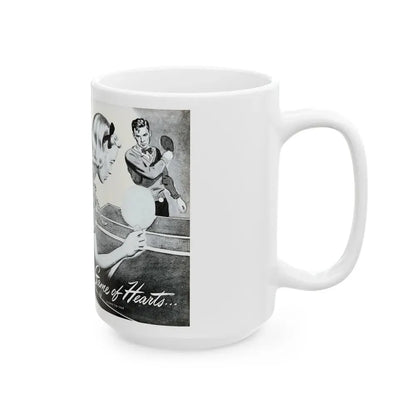 Game of Hearts, Miss America magazine, February 1946 - White Coffee Mug - Go Mug Yourself