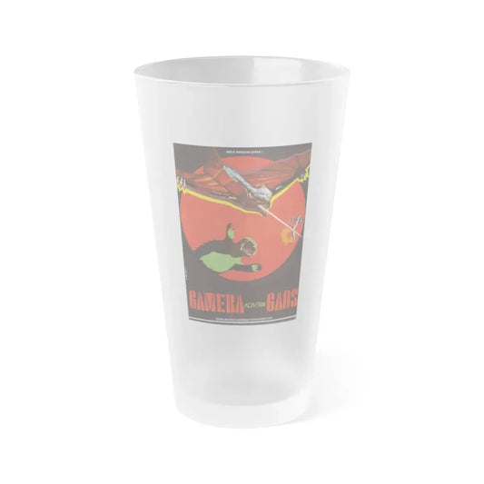 GAMERA VS GYAOS 1967 Movie Poster - Frosted Pint Glass 16oz 16oz Frosted - Go Mug Yourself