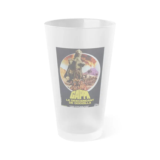 GAMERA VS JIGER (FRENCH) 1970 Movie Poster - Frosted Pint Glass 16oz 16oz Frosted - Go Mug Yourself