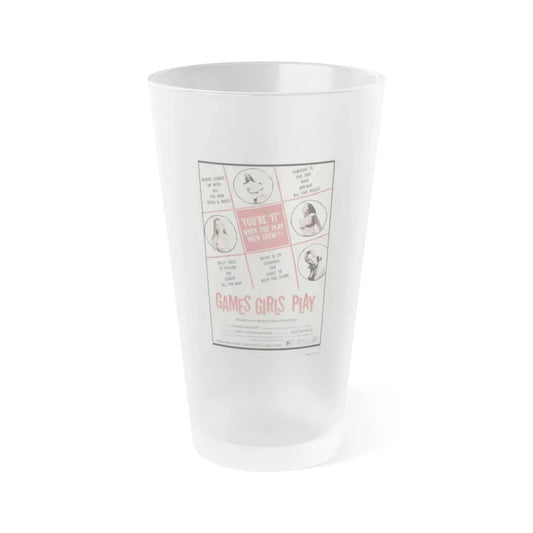 GAMES GIRLS PLAY 1975 Movie Poster - Frosted Pint Glass 16oz 16oz Frosted - Go Mug Yourself
