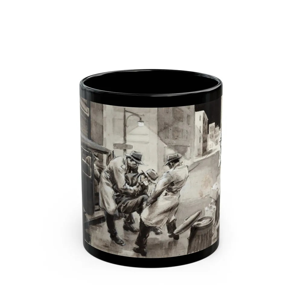 Gangster Illustration - Black Coffee Mug-11oz-Go Mug Yourself