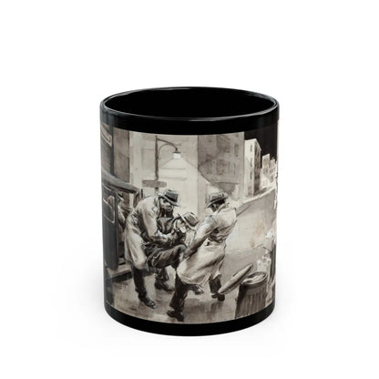 Gangster Illustration - Black Coffee Mug-11oz-Go Mug Yourself