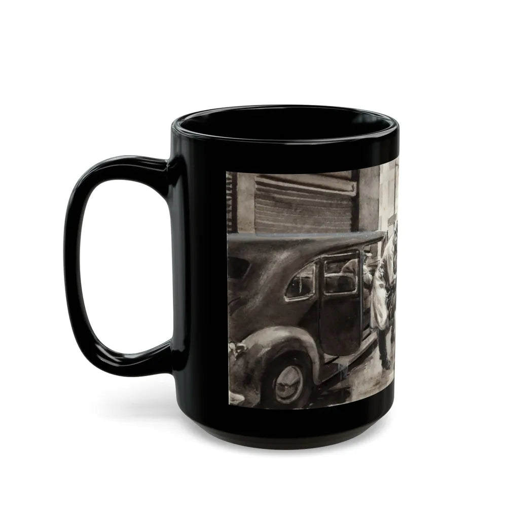 Gangster Illustration - Black Coffee Mug-Go Mug Yourself