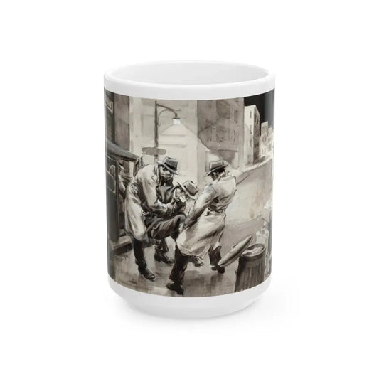 Gangster Illustration - White Coffee Mug 15oz - Go Mug Yourself