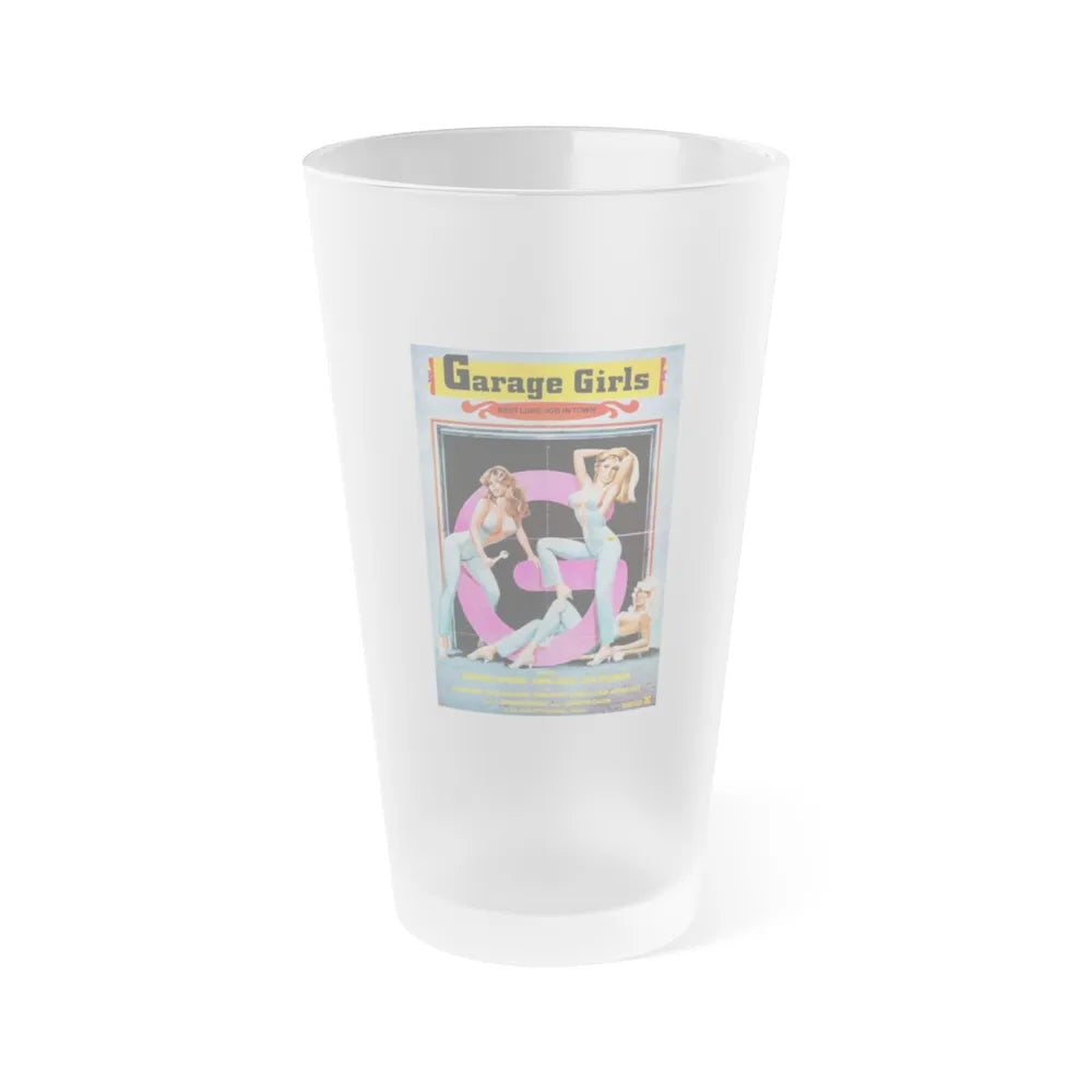 GARAGE GIRLS 1980 Movie Poster - Frosted Pint Glass 16oz-16oz-Frosted-Go Mug Yourself