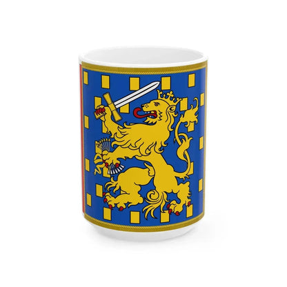 Garter Banner of Dutch Monarchs as Members (Netherlands) White Coffee Mug 15oz - Go Mug Yourself