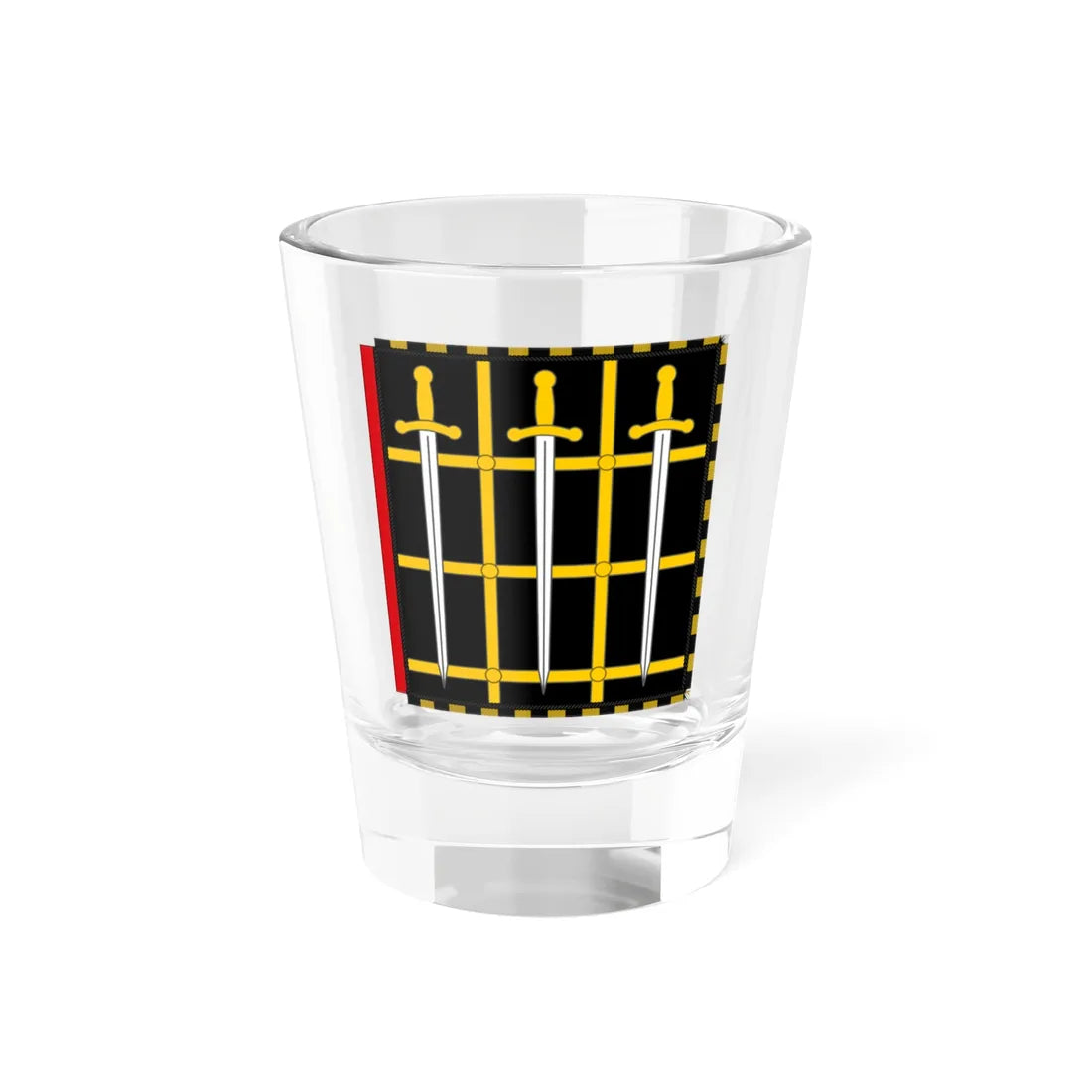 Garter Banner of the Baron Morris of Aberavon (United Kingdom) Shot Glass 1.5oz 1.5oz - Go Mug Yourself