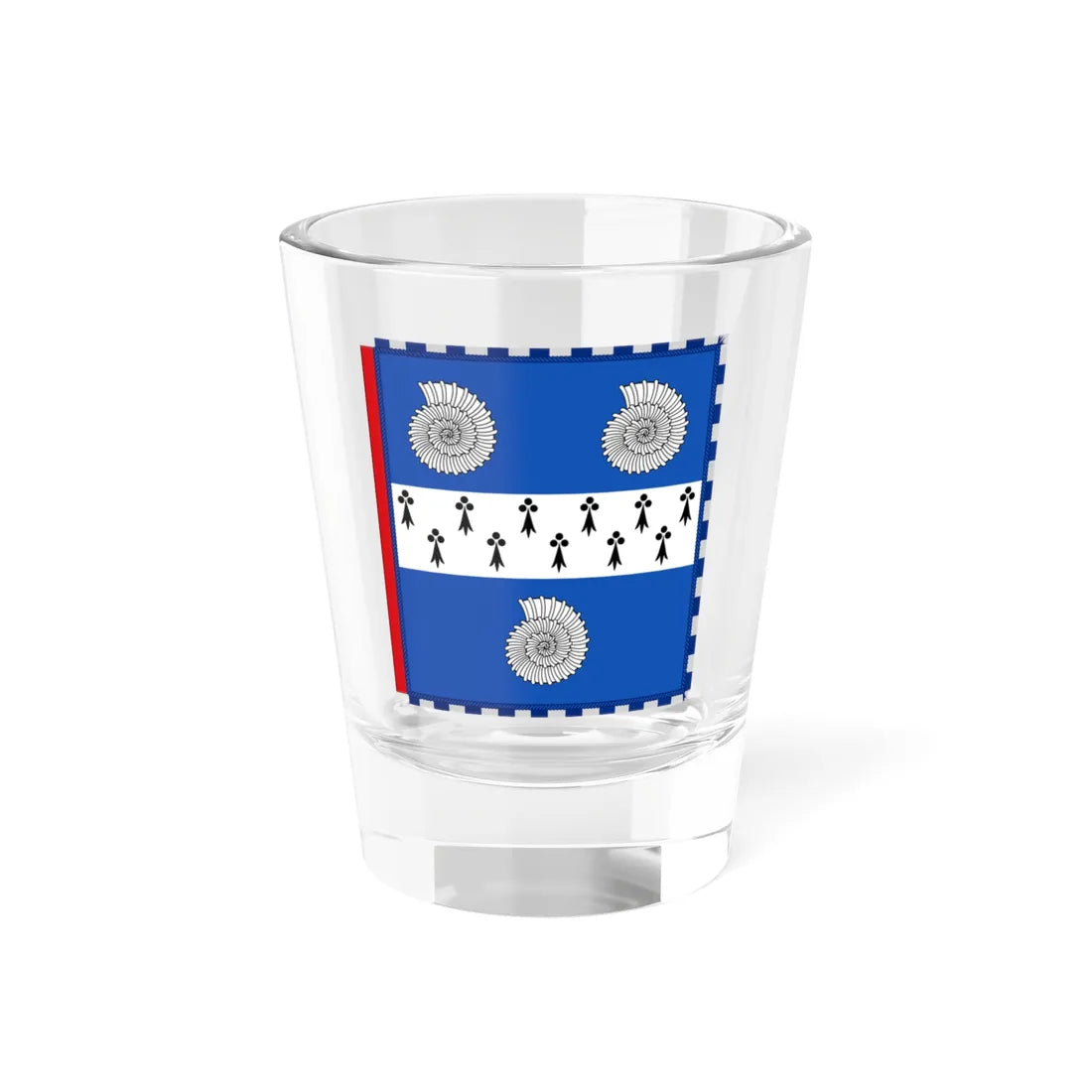 Garter Banner of the Baron Phillips of Worth Matravers (United Kingdom) Shot Glass 1.5oz 1.5oz - Go Mug Yourself