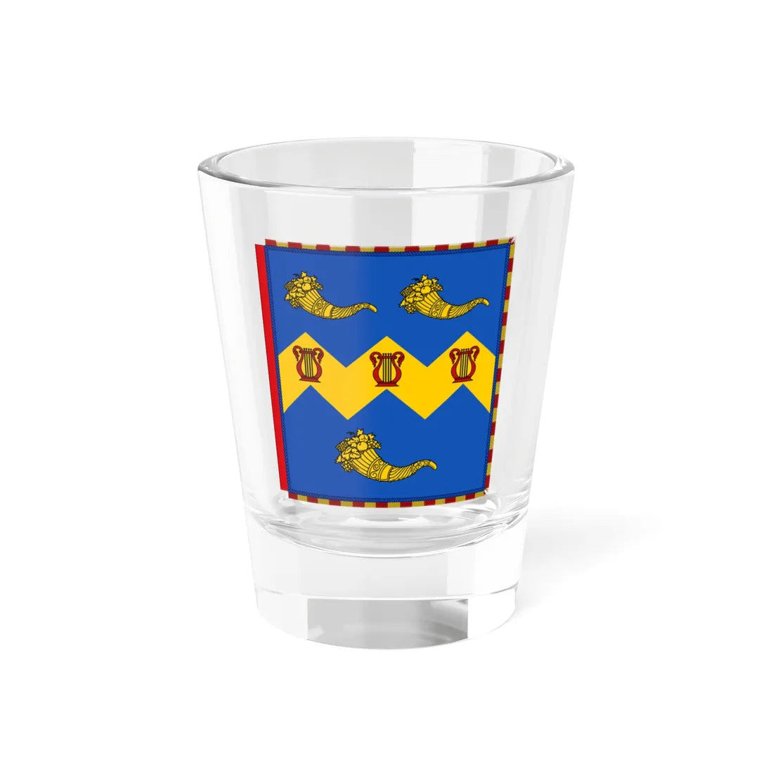 Garter Banner of the Baron Sainsbury of Preston Candover (United Kingdom) Shot Glass 1.5oz 1.5oz - Go Mug Yourself