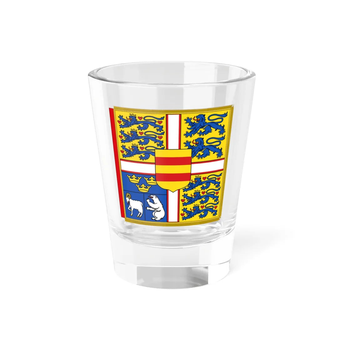 Garter Banner of the Danish Monarch (Denmark) Shot Glass 1.5oz 1.5oz - Go Mug Yourself