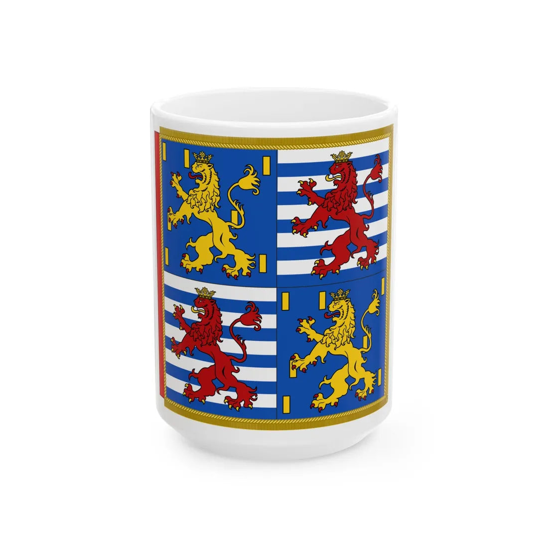 Garter Banner of the Grand Duke Jean of Luxembourg (Luxembourg) White Coffee Mug 15oz - Go Mug Yourself