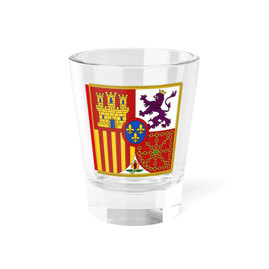 Garter Banner of the Spanish Monarch (Spain) Shot Glass 1.5oz 1.5oz - Go Mug Yourself