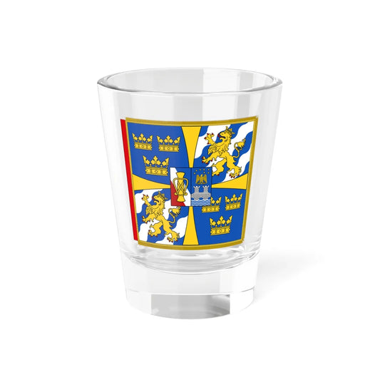 Garter Banner of the Swedish Monarch (Sweden) Shot Glass 1.5oz 1.5oz - Go Mug Yourself